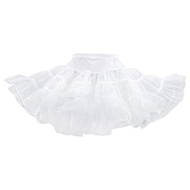 Hip Hop 50's Shop Baby and Toddler Girls Soft Dress Up Crinoline Vintage Tutu Petticoat Slip (White, Toddler)