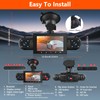 Podofo 360° Dash Cam Front and Rear Inside,4 Channel 3"