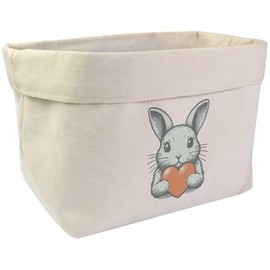 Large 'Pastel Sweetheart Bunny' Canvas Organiser/Storage Bag (OR00033491)