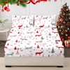 HCORA Christmas Twin Fitted Sheet and Pillowcase Set - 100%