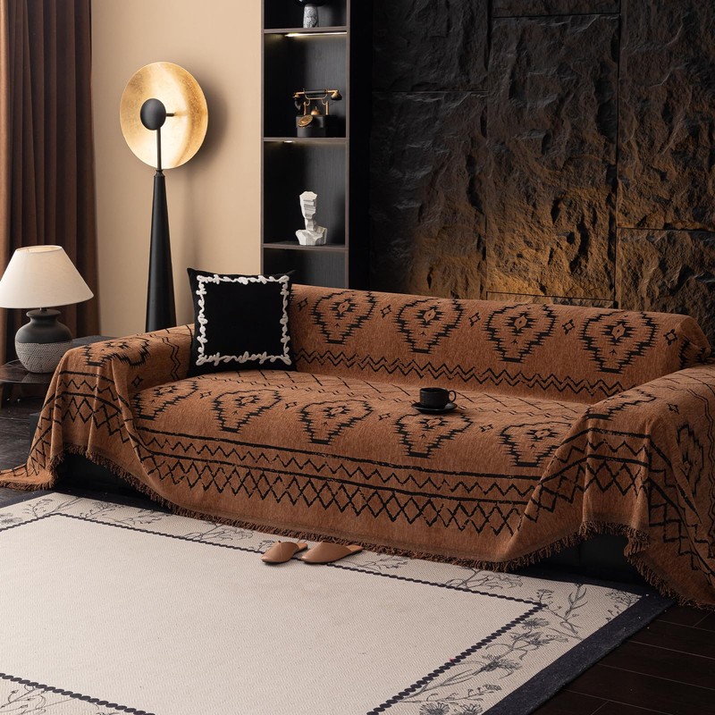 VClife Bohemian Sofa Covers Chenille Couch Cover for Sectional Couch,