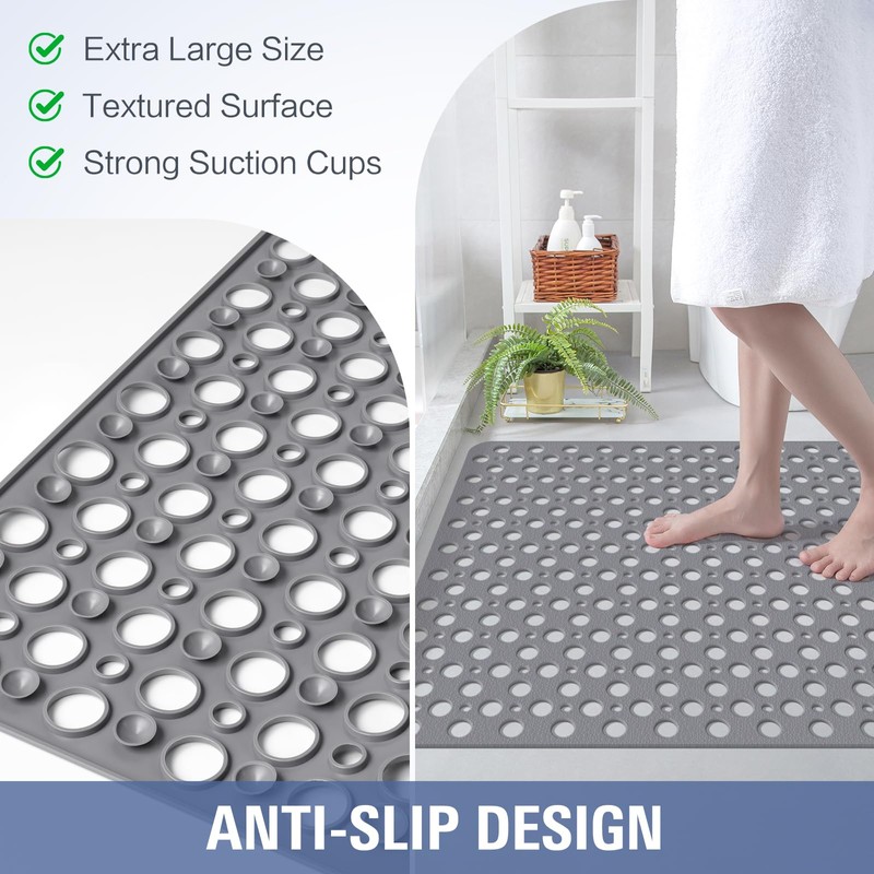OTHWAY Large Shower Mat, 35"x 24" TPE Shower Mat Non