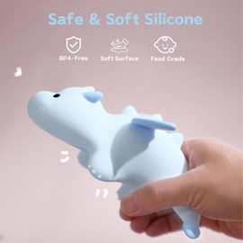 Milk Dragon Night Light for Kids, Cute Dinosaur Lamp Gifts for Boys and Girls, Dimmable Silicone Animal Magnetic Bedside Lamp, Rechargeable Squishy Night Light for Toddler Baby Nursery Decor
