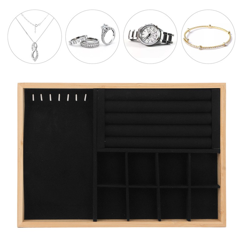 Jewelry Drawer Insert Multipurpose Triple Use Jewelry Display Tray for