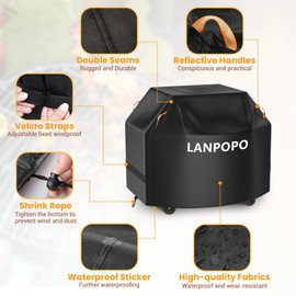 Heavy Duty & Thick BBQ Cover for Grill - Waterproof, UV & Fade Resistant Gill Cover, Fit for Weber, Brinkmann, Char Broil, Outback and More,All-Weather Protection with Drawstring, Hook & Loop Straps