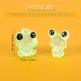 6pcs Luminous Frog Dashboard Decorations, Mini Resin Frog Tiny Frog Dash Decor Car Interior Ornament Accessories for Car Home Office