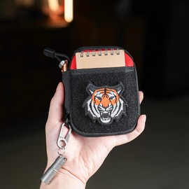 SP1 EDC Pouch, Pocket Organizer, Mighty Pouch for Men, EDC Bags with Patches Area, Small Tool Pouch with D-Ring, Elastic Organizers Utility Pouch for Multitools, Nylon Compact Organizer