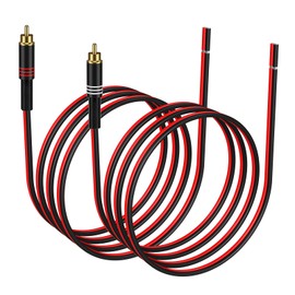 J&D RCA to Speaker Wire Adapter, 2 Pack 20AWG 2 m, RCA Male Plug to Bare Wire Connector Adapter for Repairing Speaker Cords, Compatible with Amplifiers, AV Receivers
