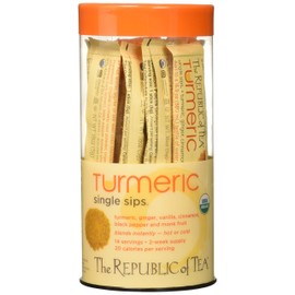 The Republic of Tea Organic Turmeric Single Sips Herbal Tea, 14 Packets