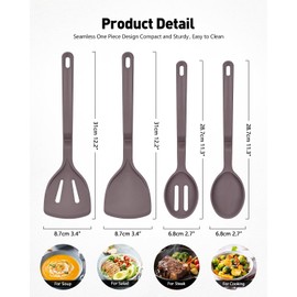 4-Pack Silicone Cooking Utensils Set, V-Hover, Stackable, Nonstick