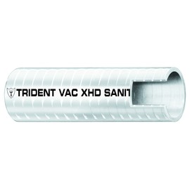 Trident Marine 148-0586 Vinyl VAC XHD Sanitation Hose, 28 psi Maximum Pressure, 50' Length x 5/8" ID, White
