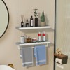 SFGSOWOR Glass Shelves/Shelf Wall Mount 20-in with Towel Bar/Rack Floating