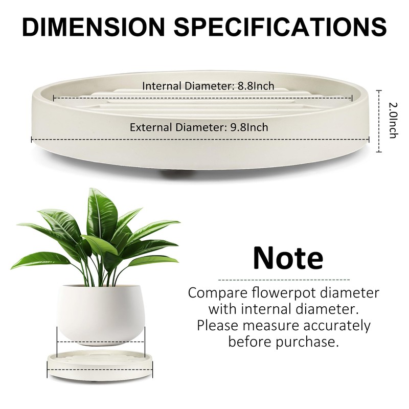 Dcpes 9.8Inch Plant Caddy with Hidden Wheels, Rolling Plants Stand
