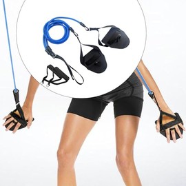 Entrenador de Brazos para natación, Entrenador de Resistencia con Mango, Cuerda de Resistencia, Banda de Resistencia para Nadar en Interiores,