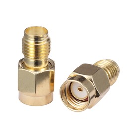 CK RF SMA Female to RP-SMA Female Adapter Barrel Connector Copper Gold-Plating 50 ohms Coaxial Cable Radio Router WiFi Antenna Walkie-Talkie Mobile Communication Pack of 2