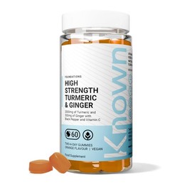 Known High-Strength Turmeric & Ginger Gummies - 2000mg Turmeric, Ginger, Vitamin C & Black Pepper - Natural Orange Flavour - 60 Gummies, 30-Day Supply