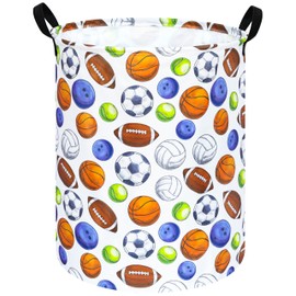 ACMUUNI 19.7" Round Kids Laundry Basket Balls Gift Basket Storage Laundry Hamper Laundry Basket Baby Toys Nursery Bin with Handles,Storage Basket for Kids Room Bedroom Decor
