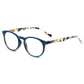 Calabria MDR8003 Round Reading Glasses +2.00 Teal Green Women Single Power Readers Trendy Chic Ladies Eyeglass Designer Cute
