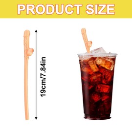 Hen Party Drinking Straws, Pack of 15 Drinking Straws Hen Party Paper Straws for Parties, Prom Bar Party Straws, Reusable for Bar, Cocktail, Birthday, Flesh Colour