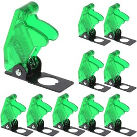 MKBKLLJY MKBKLLJY 10Pcs 12mm/0.47inch Mounting Hole Transparent Green Safety Flip Covers Dustproof Waterproof Plastic Cap Aircraft Guard Cover for Toggle Bat-Handle Switch Heavy Duty Toggle Rocker Switch