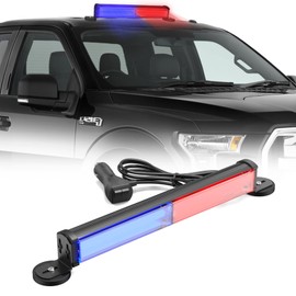 Magnetic LED Strobe Light Bar, Red Blue Emergency Warning Lights, Magnetic Roof Top LED Flashing Light, Traffic Advisor Police Lights with Magnet Base for Safety Work Enforcement Vehicles Trucks