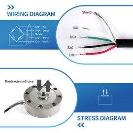 Spoke Type Load Cell Sensor, Tension Compression Force Weight Pressure Sensor for Scale,High Accuracy 0.2%,Diameter 72mm Height 28.5mm (0-1T)