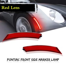 GTINTHEBOX Red Lens Red LED Front Side Marker Lamps Compatible with 2006-2010 Pontiac Solstice,2007-2010 Saturn Sky