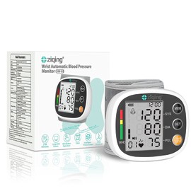 ZIQING Automatic Digital Blood Pressure Monitor for Wrist – Accurate, Portable, Adjustable Cuff – Black/White