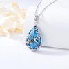 POTOPYY Turquoise Hummingbird Necklace for Women Sterling Silver Turquoise Necklace