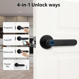 UMIK UMIKSMART Fingerprint Smart Door Lock, Biometric Door Lock with App for Bedroom, Home, Apartment, Hotel (Black)
