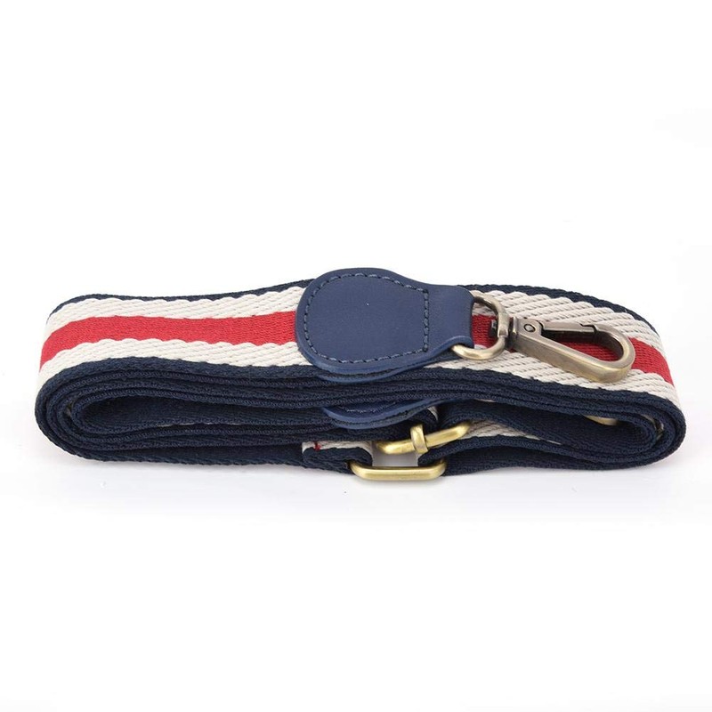 Bag Strap, 1.5in Width Woven Ribbon with Leather Ends Shoulder