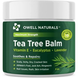 Tea Tree OWELL NATURALS Tea Tree Balm Oil with Vitamin E for Itchy, Dry, Flaky and Cracke