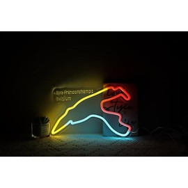 Jesalah Spa-Francorchamps Neon Sign - Racing-Themed USB LED Sign, Easy Hanging Kit & Vibrant Wall Decor for Racing Fans, Gaming Rooms, Garage & Motorsport-Themed Bars