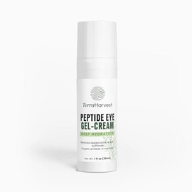 TERRAHARVEST Peptide Eye Gel-Cream – Reduces Puffiness & Fine Lines, Deep Hydration, with Acetyl Tetrapeptide-5 & Sodium Hyaluronate, Lightweight & Non-Greasy, 1 fl oz (30 ml)