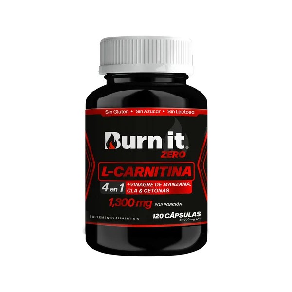 Burn it Zero Quemador Grasa Termogenico 4en1 1300mg: L Carnitina,