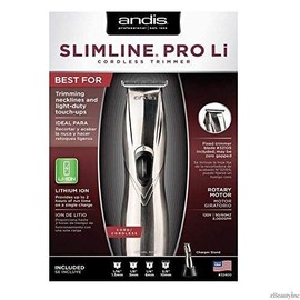 Andis Professional SlimLine Pro Li Cordless T-Blade Hair Trimmer 32400 D-8 Cut
