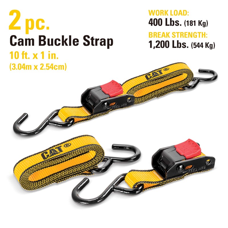 Cat 2 Piece 1 Inch x 10 Foot Cam Buckle