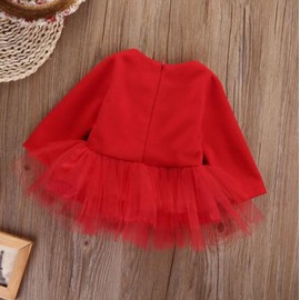 Infant Toddler Baby Girl Christmas Dress One-Piece Outfit Bow Skirt Party Costume Clothes (Santa Claus 2, 12-18 Months)