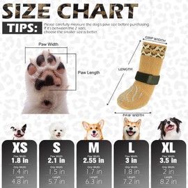 EXPAWLORER Dog Socks for Hot Pavement to Prevent Licking Paws, Anti Slip Doggie Grippy Booties Shoes for Hardwood Floors, Boots & Paw Protectors for Small Medium Large Senior Dogs Khaki S