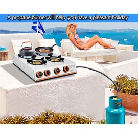 Horynar Propane Stove 4 Burner,Gas Stove Auto Ignition, 41,000 BTU Propane Burner Thickened Stainless Steel,Very Sturdy, Easy to Clean, LPG for Outdoor Cooking, RV, Emergency