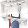 Ballucci Floating Coat and Hat Wall Shelf Rack, 5 Pegs
