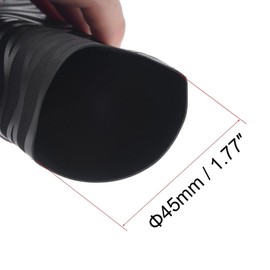 TOP-VIGOR 45mm Heat Shrink Tubing, 0.5M Length Heat Shrink Sleeving, 2:1 Ratio Heat Shrink Tube for Electrical Insulation, Repairs, Wrap Cable, Wire Connectors, Black