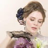 EILY ILY [Floral Gift Box] Bi-color Satin Scrunchie (Royal Navy)