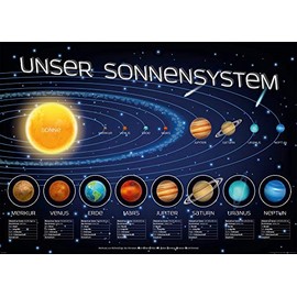Educational - Education - Our Solar System - Giant Poster - Size 140 x 100 cm