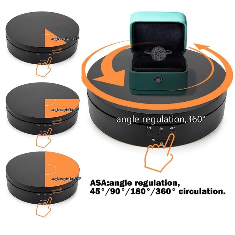 Poemtian Electric Rotating Display Stand,3 Speeds Electric Rotating Display Stand,360