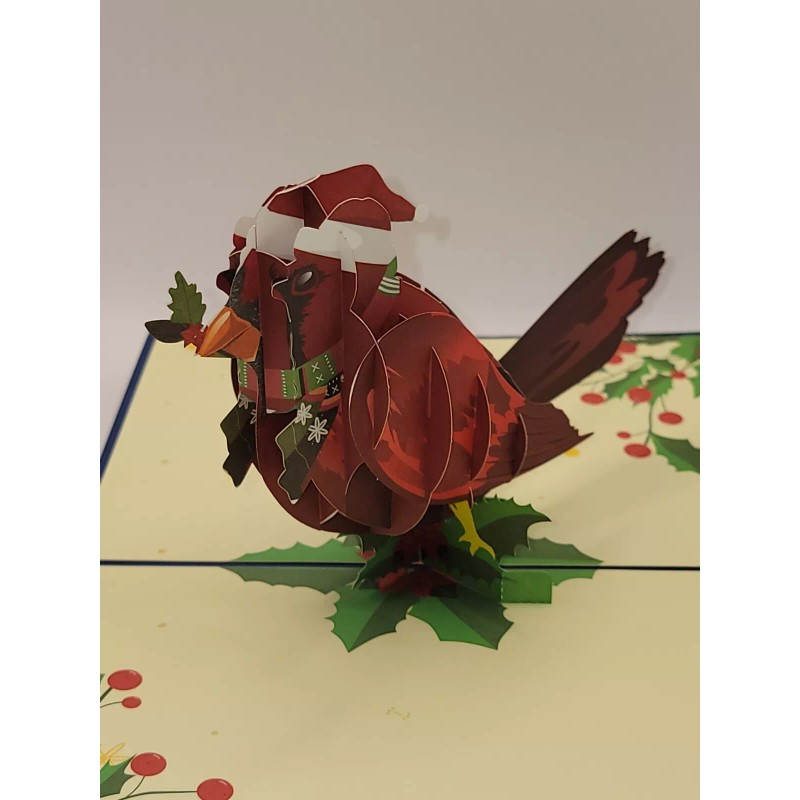 Unbranded Pop Up Merry Christmas Cardinal Greeting Card #68