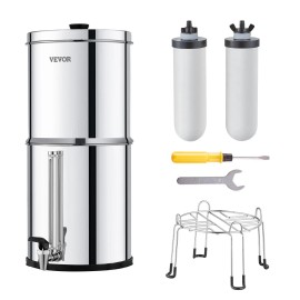 Stainless Steel Outdoor Water Filter System 2.25G Gravity Fed With 2 Filters For Camping And TravelDefault: Default