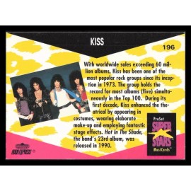 1991 PRO-SET MUSIC SUPER STARS MusiCards Collectible Card #196--KISS (Variation)