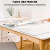 Transparent PVC Rectangle Table Cover 42\"x84\" Plastic Desk Mat Water