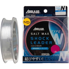 Sanyo Nylon Shock Leader, Apload, Salt Max, Shock Leader, Type N, Nylon, 50m, 40lb, Natural Clear